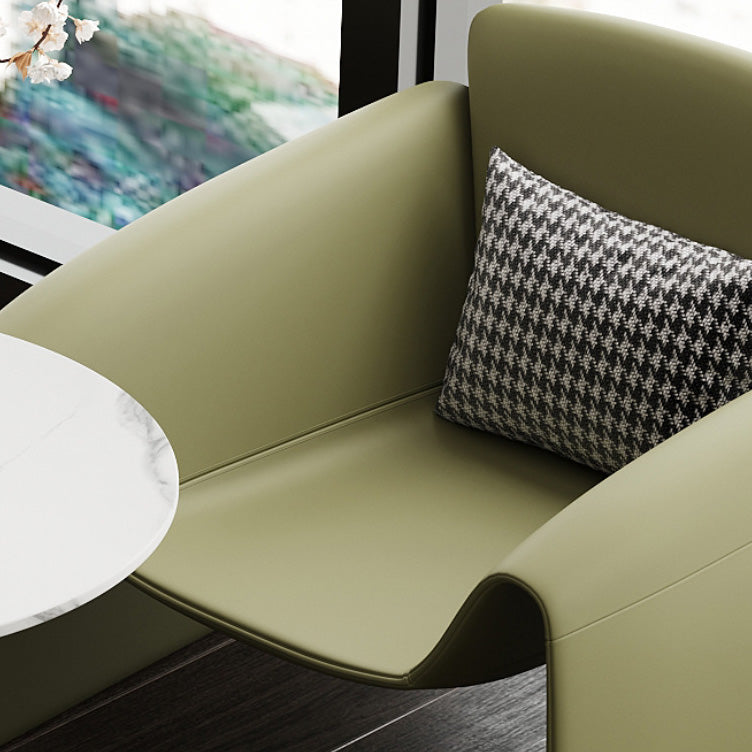 Fixed Back Sled Arms Armchair Mid-century Modern Accent Armchair