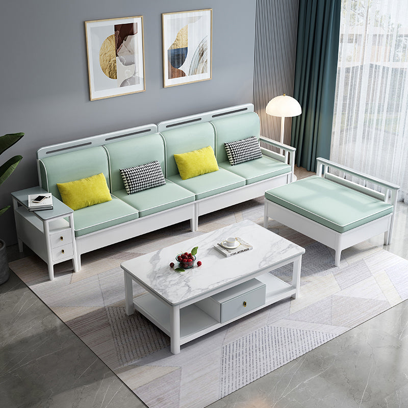 40"H Contemporary Sectional Sofa Fabric Sectional with Bostol Pillows