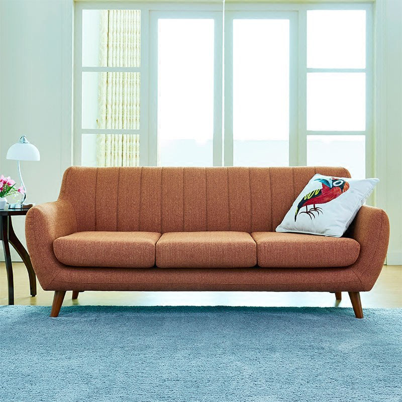 Contemporary Tuxedo Arm Sofa Slipcovered Settee for Living Room