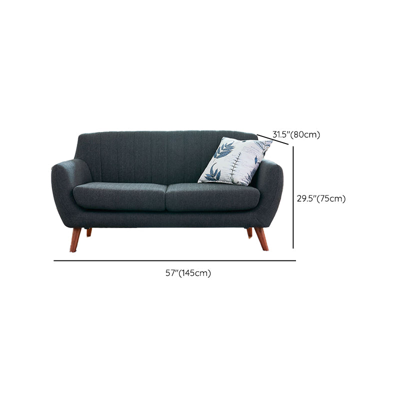 Contemporary Tuxedo Arm Sofa Slipcovered Settee for Living Room