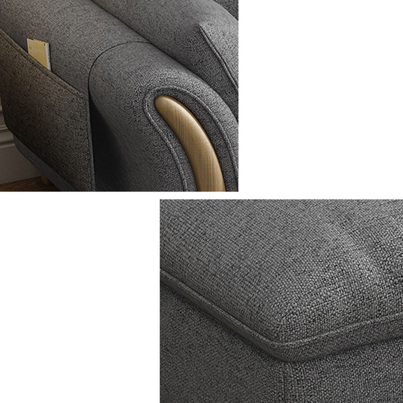 Scandinavian Sectional Sofa Fabric Storage Stationary Sectional