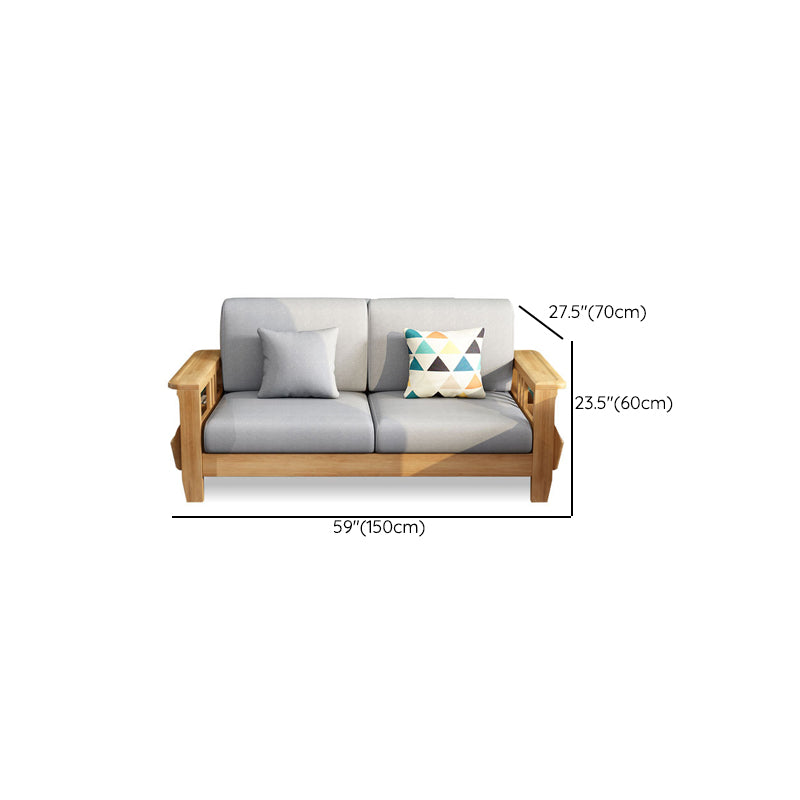 Stationary Cotton Sofa Standard Sewn Pillow Back Sofa for Living Room