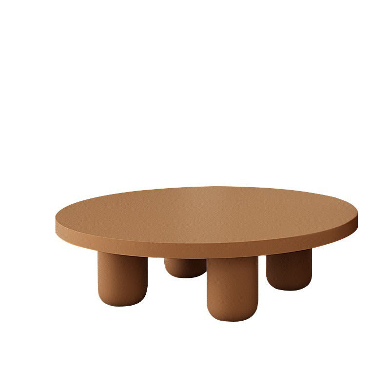 4 Legs Coffee Table Wooden Coffee Cocktail Table with Round Top for Living Room