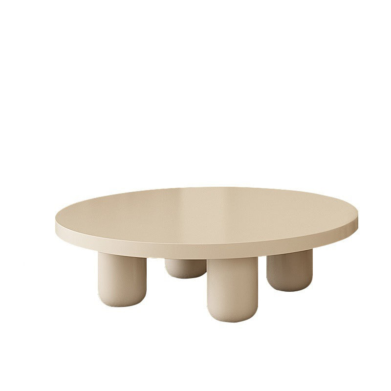 4 Legs Coffee Table Wooden Coffee Cocktail Table with Round Top for Living Room