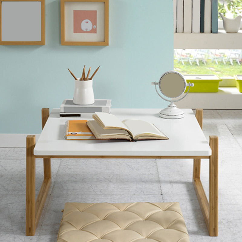 Contemporary Rectangle Top Coffee Table Wooden Sled Cocktail Table