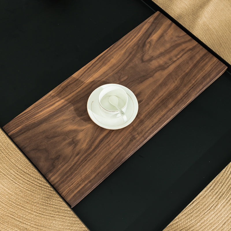 Black Rectangle / Square Tray Top Coffee Table Iron Cross Legs Cocktail Table