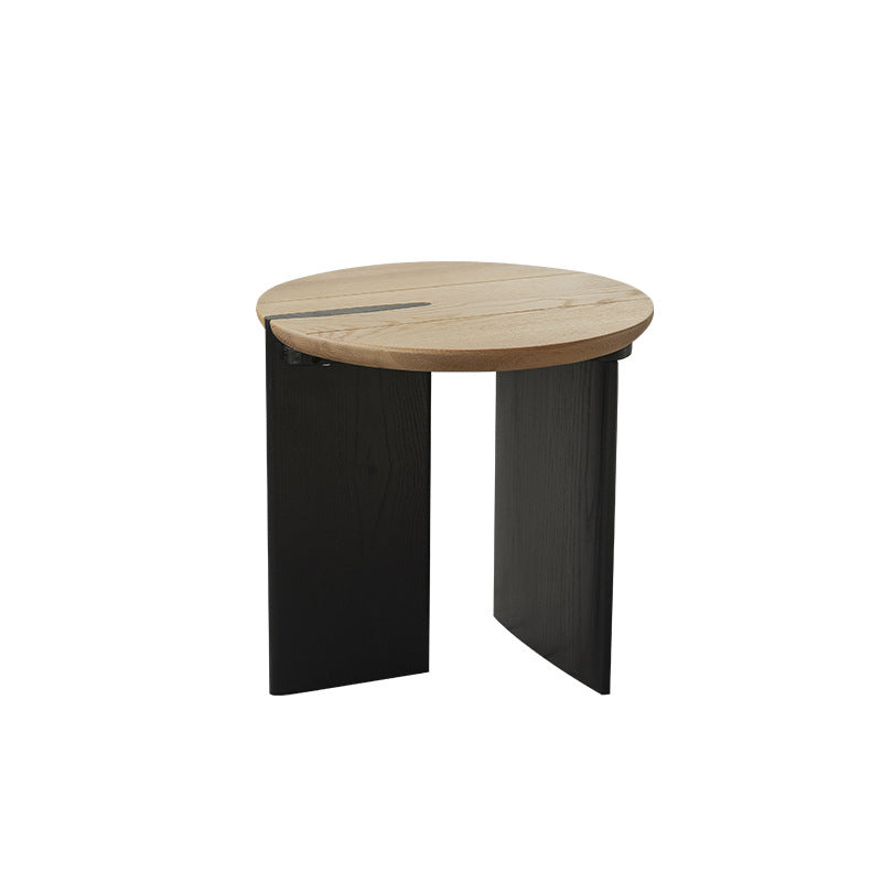Round Brown Wooden Coffee Table Nordic 1 Single Cocktail Table