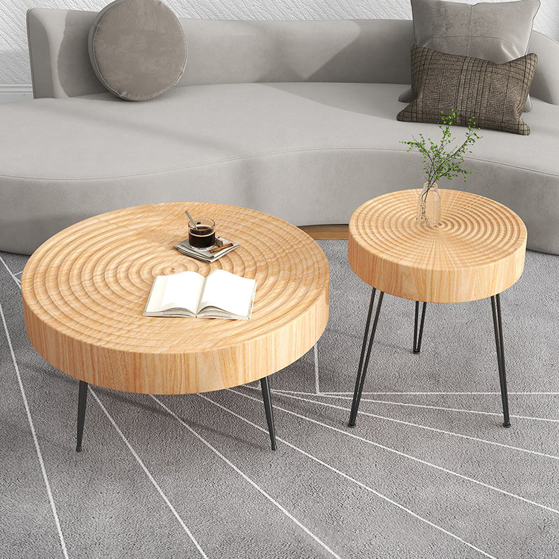 Scandinavian Round Wood Cocktail Coffee Metal 3 Legs / 4 Legs Coffee Table