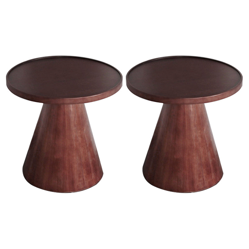 Scandinavian Solid Wood Round Pedestal Living Room Side End Table