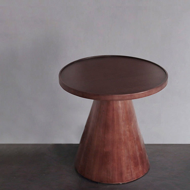 Scandinavian Solid Wood Round Pedestal Living Room Side End Table