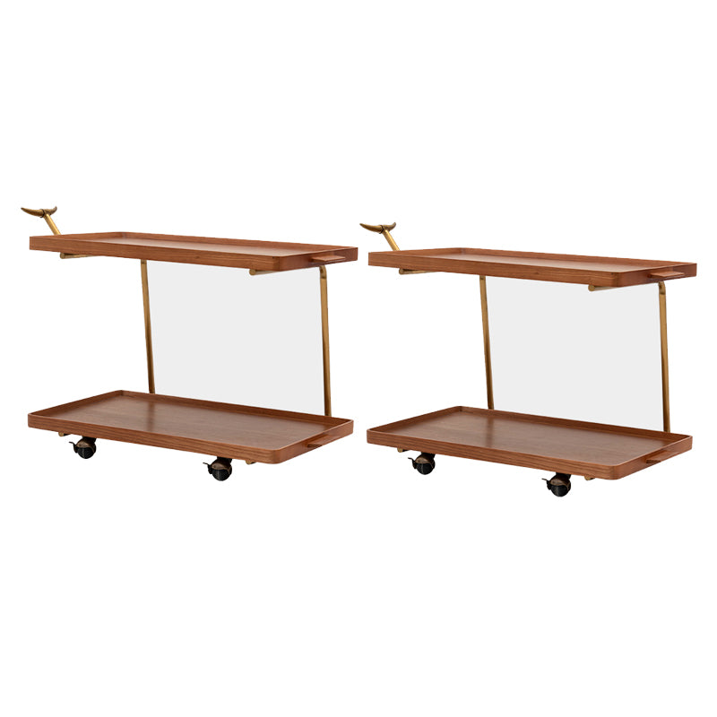 20.47" Tall Tray Top Side Accent Table Solid Wood End Slide Table
