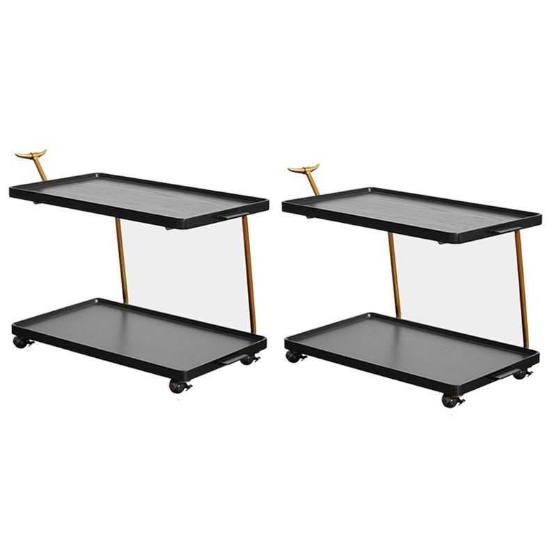20.47" Tall Tray Top Side Accent Table Solid Wood End Slide Table