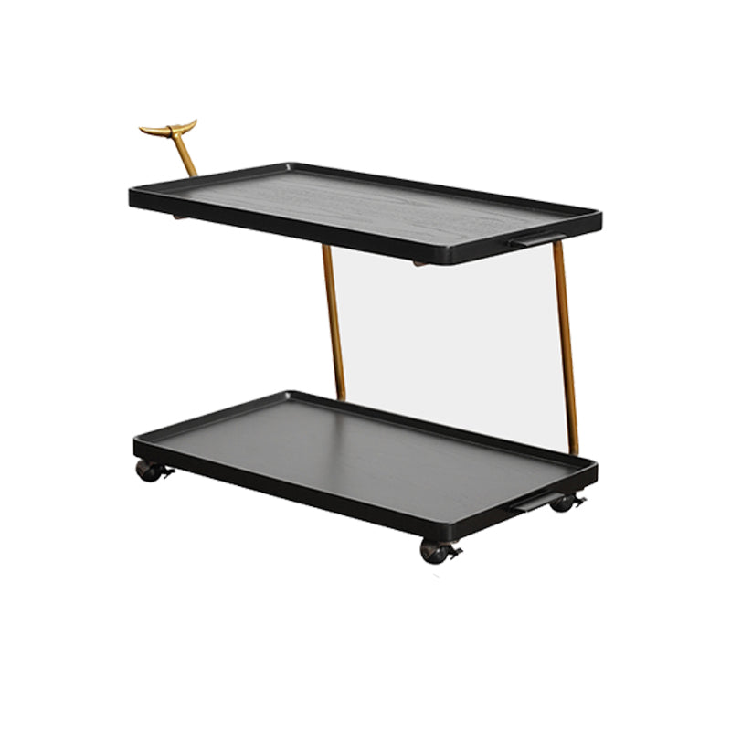 20.47" Tall Tray Top Side Accent Table Solid Wood End Slide Table