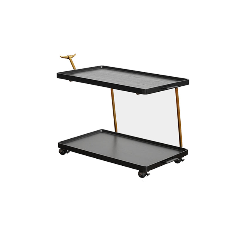 20.47" Tall Tray Top Side Accent Table Solid Wood End Slide Table