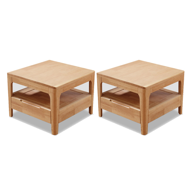 Modern 23.62" Wide End Table Sqaure 4 Legs Side Table with 1 Drawer