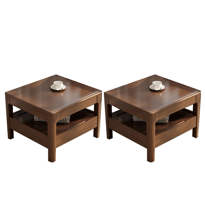 Modern 23.62" Wide End Table Sqaure 4 Legs Side Table with 1 Drawer