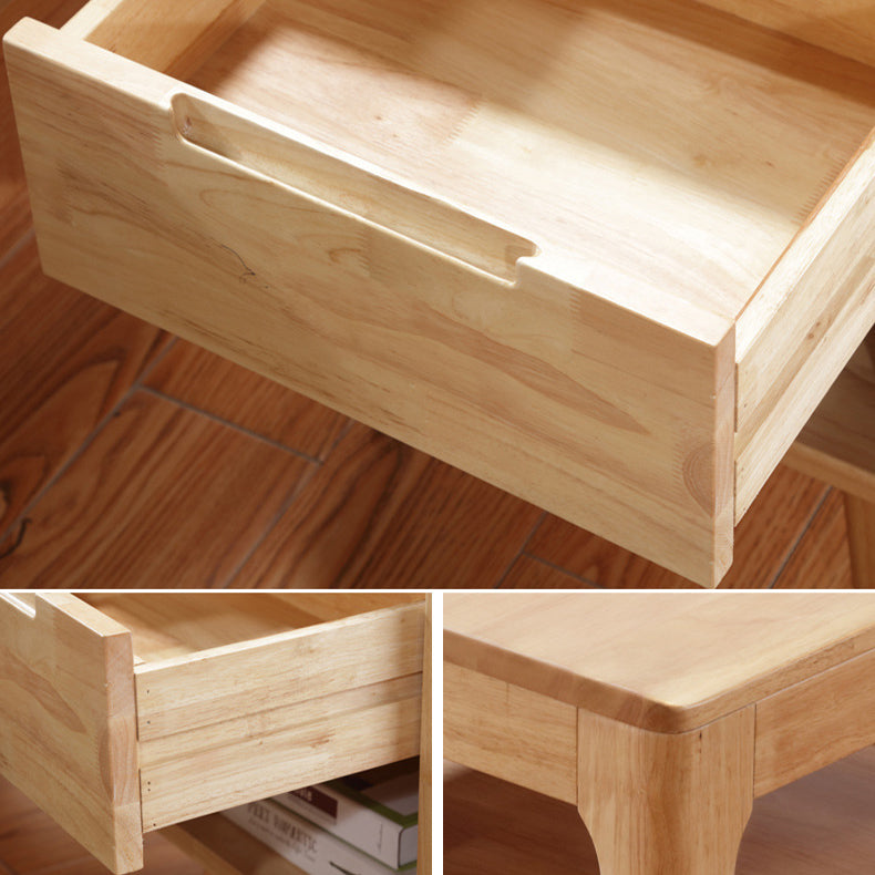 Modern 23.62" Wide End Table Sqaure 4 Legs Side Table with 1 Drawer