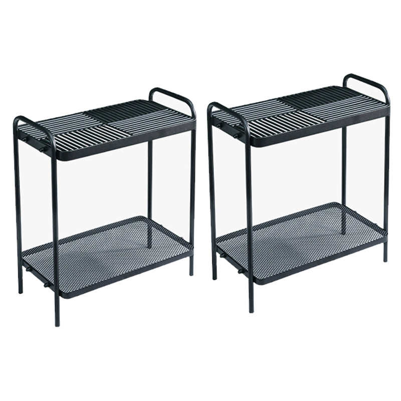 4 Legs Rectangular Side Table 19.68 inch Wide End Table with 2 Shelves