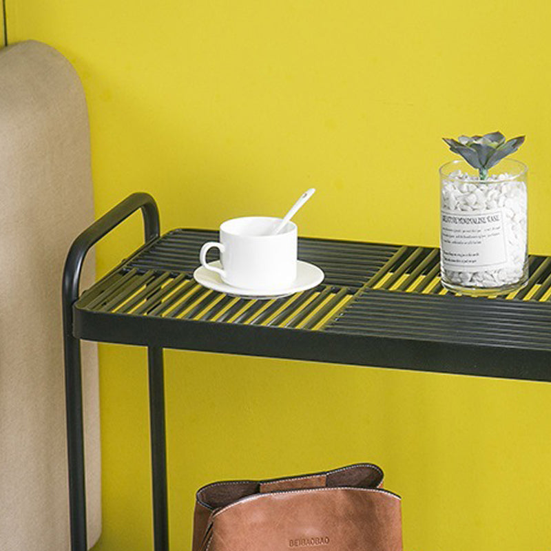 4 Legs Rectangular Side Table 19.68 inch Wide End Table with 2 Shelves