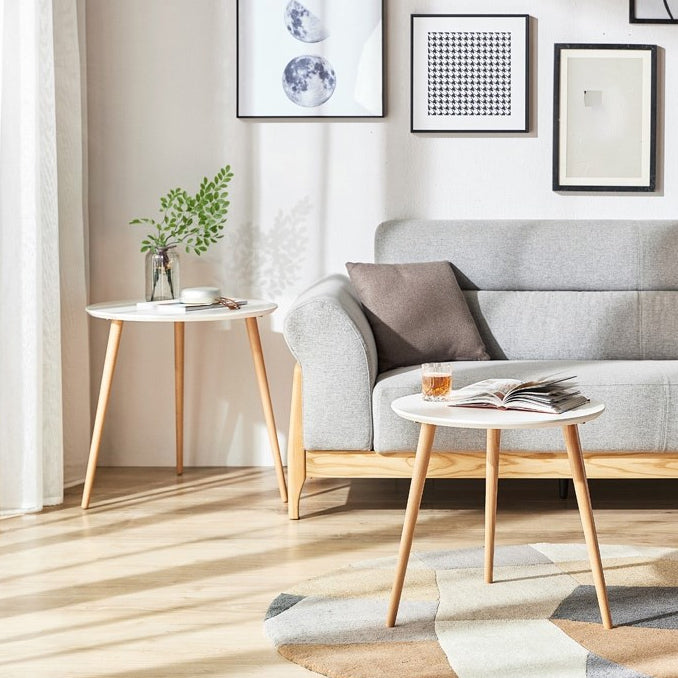 Contemporary Wood 3 Legs Round Living Room Accent Side Table