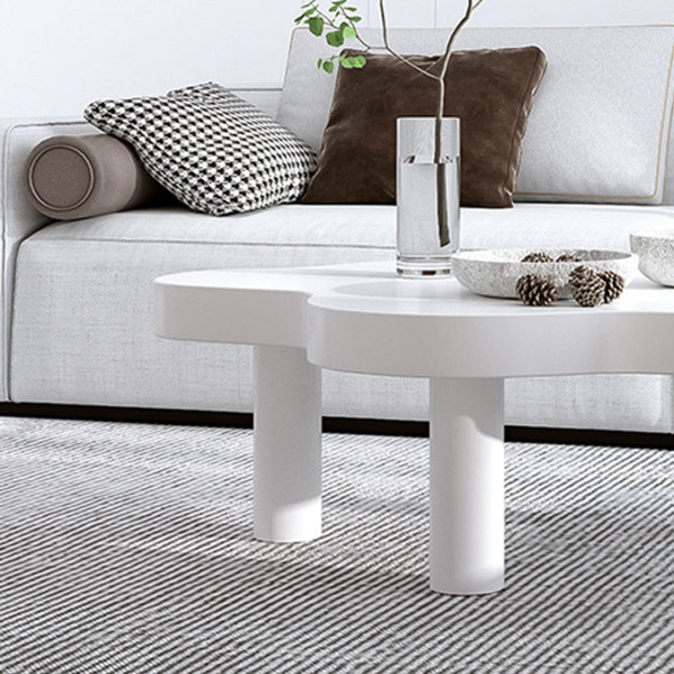 Scandinavian Coffee Table in Free Form with 3 Pine Wood Legs