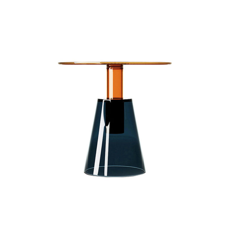 Contemporary Glass Top Pedestal Round Living Room Accent Side Table