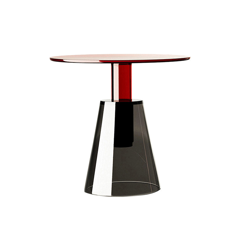 Contemporary Glass Top Pedestal Round Living Room Accent Side Table