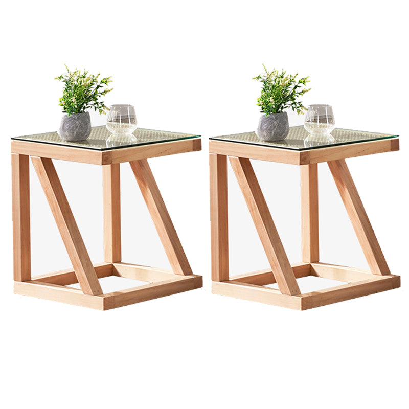 Contemporary Solid Wood Frame Square Living Room Accent Side Table