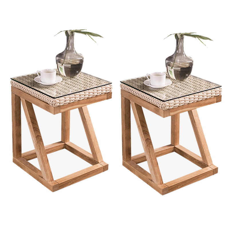 Contemporary Solid Wood Frame Square Living Room Accent Side Table