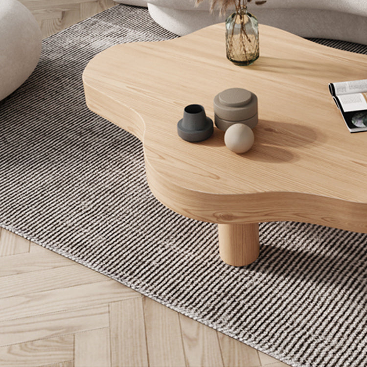 3 Legs Cocktail Table Nordic Solid Wood Free Form Single Coffee Table
