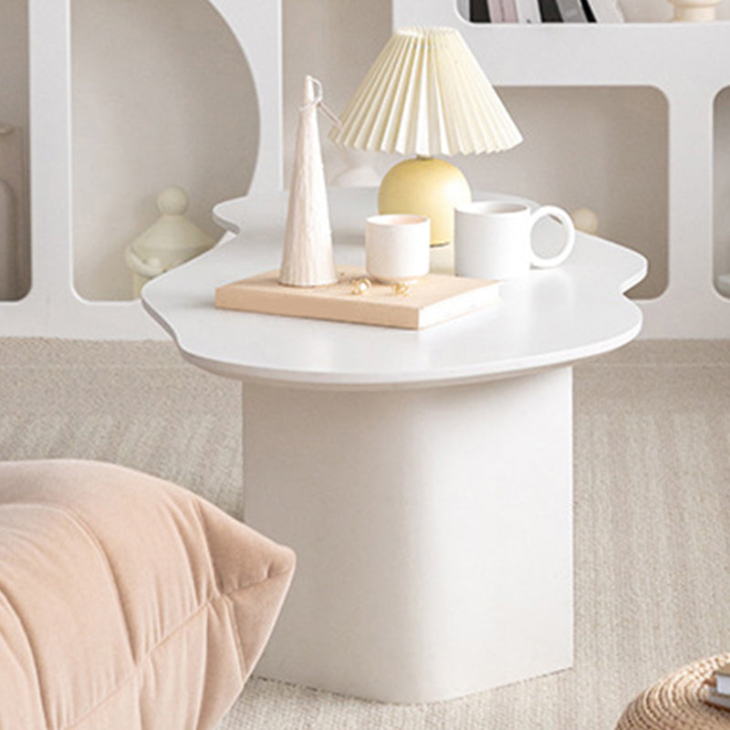 Scandinavian White Cocktail Table with Free Form Top in Solid Wood