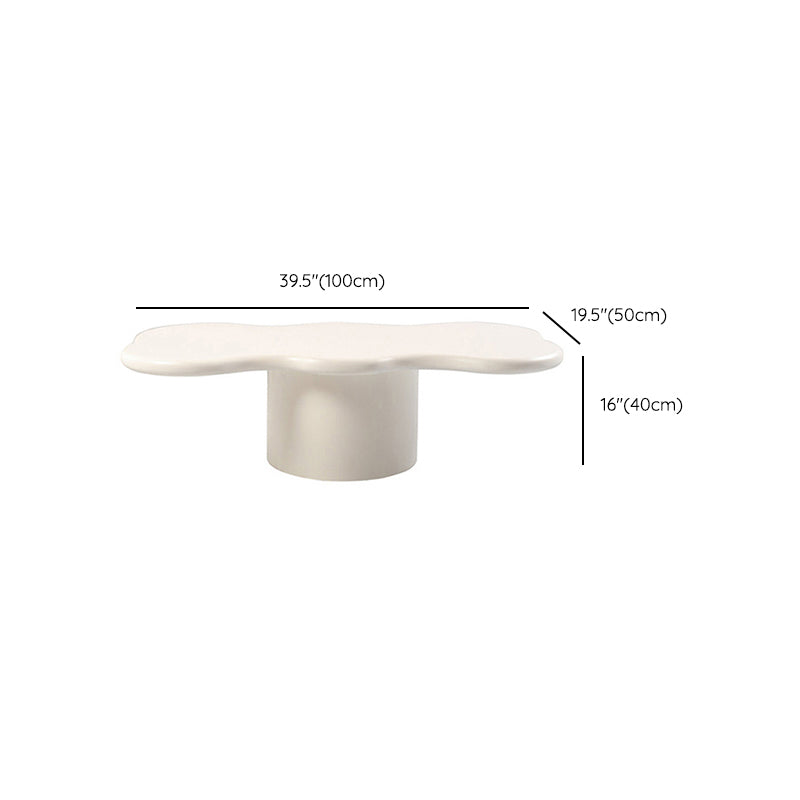 Scandinavian Free Form Coffee Table with Wooden Base in Beige