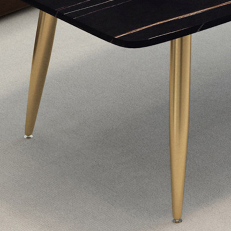 Rectangle Slate Coffee Table Glam 4 Legs Coffee Cocktail Table