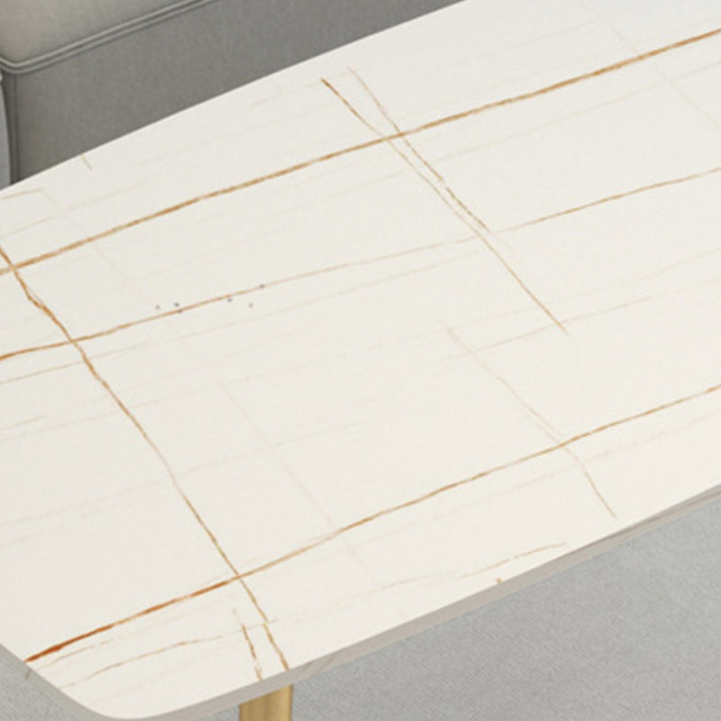 Rectangle Slate Coffee Table Glam 4 Legs Coffee Cocktail Table