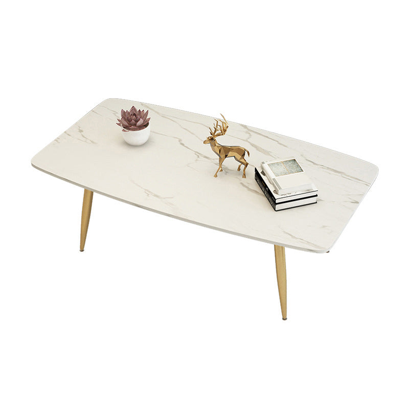 Rectangle Slate Coffee Table Glam 4 Legs Coffee Cocktail Table