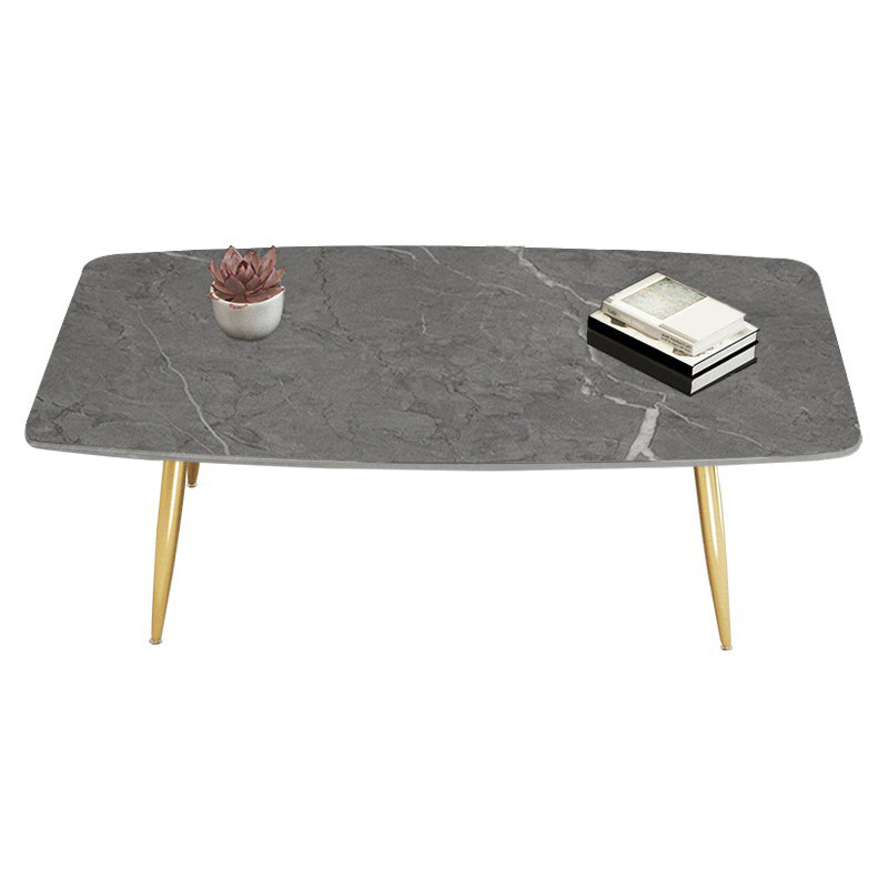Rectangle Slate Coffee Table Glam 4 Legs Coffee Cocktail Table