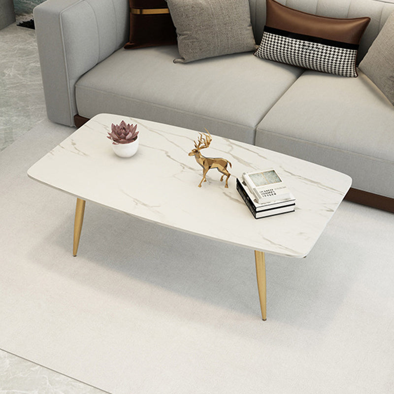 Rectangle Slate Coffee Table Glam 4 Legs Coffee Cocktail Table