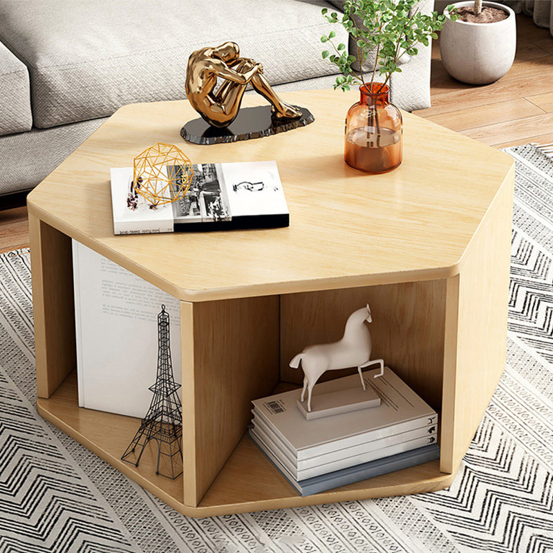 Modernism Simple Geometric Coffee Cocktail Table with Storage