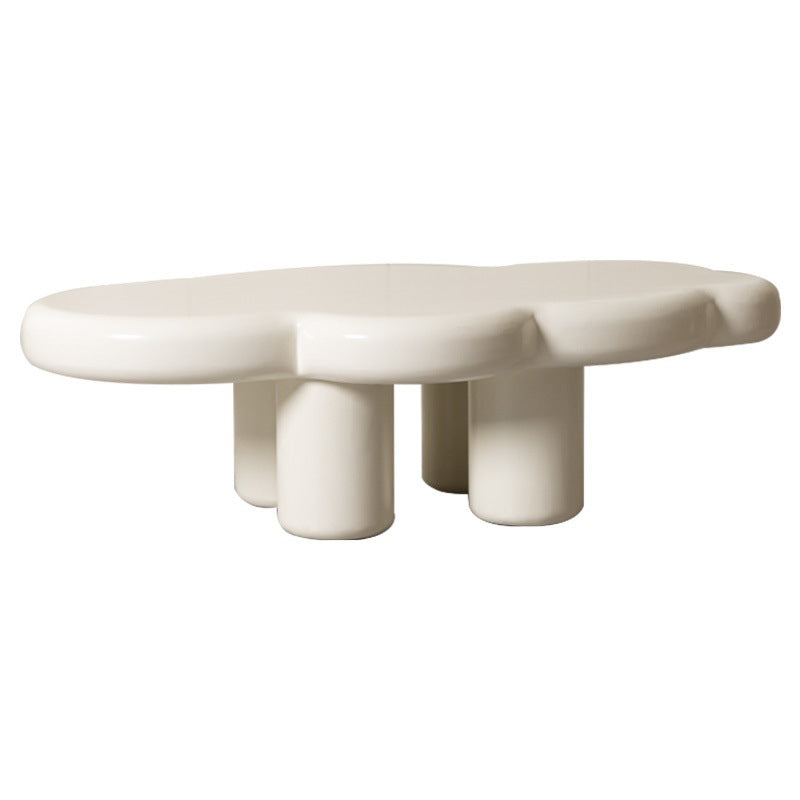 Scandinavian Cream Irregular 4 Legs Coffee Cocktail Table - 13.8" H