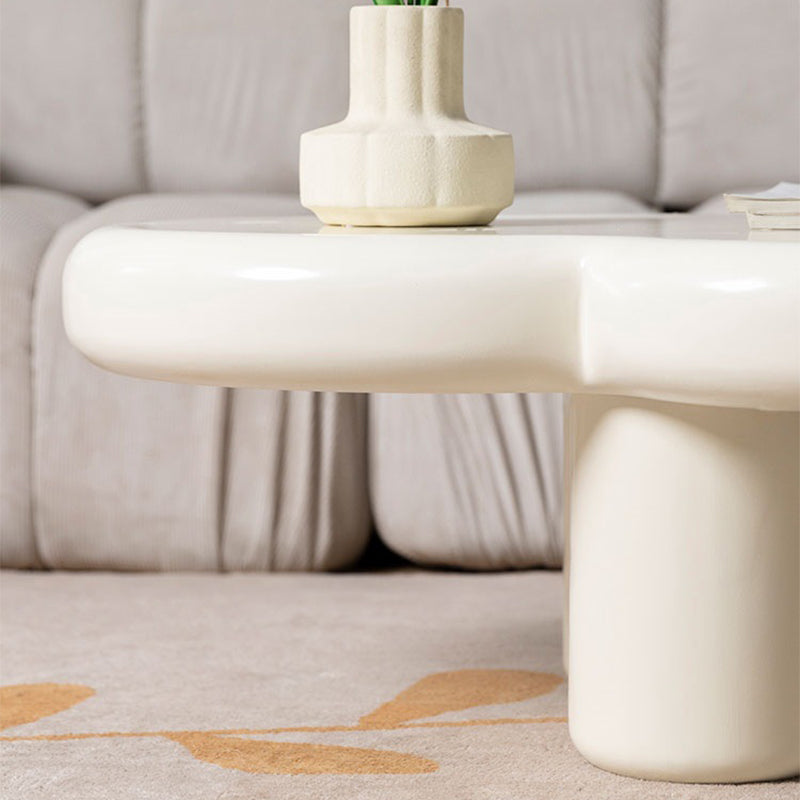 Scandinavian Cream Irregular 4 Legs Coffee Cocktail Table - 13.8" H