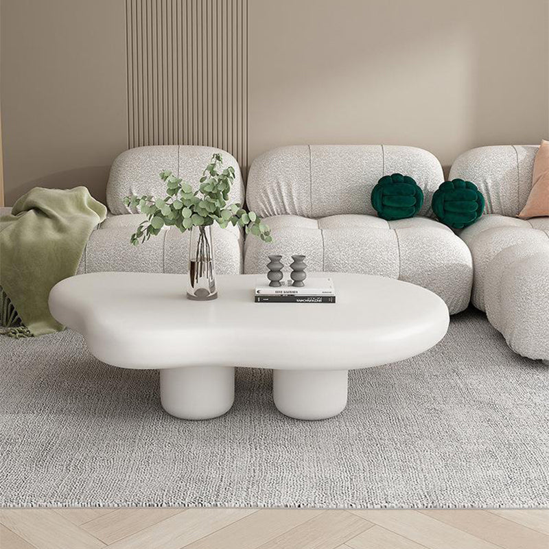 Nordic Cloud-Shaped Coffee Table Solid Wood 4 Legs Cocktail Table