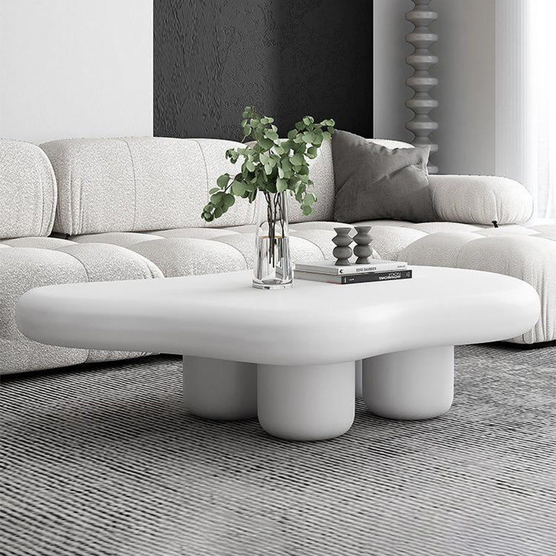 Nordic Cloud-Shaped Coffee Table Solid Wood 4 Legs Cocktail Table