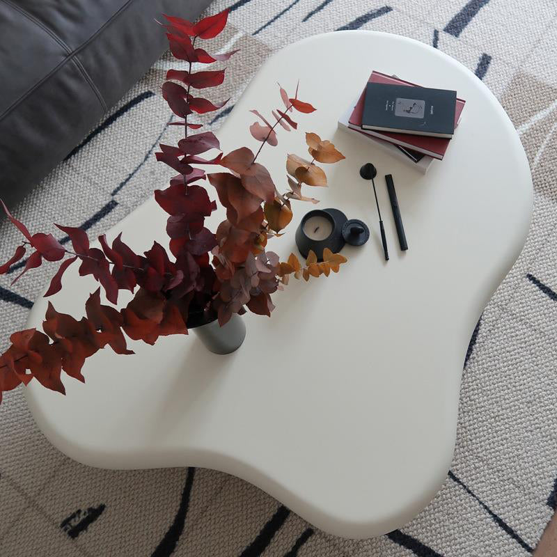 Nordic Cloud-Shaped Coffee Table Solid Wood 4 Legs Cocktail Table