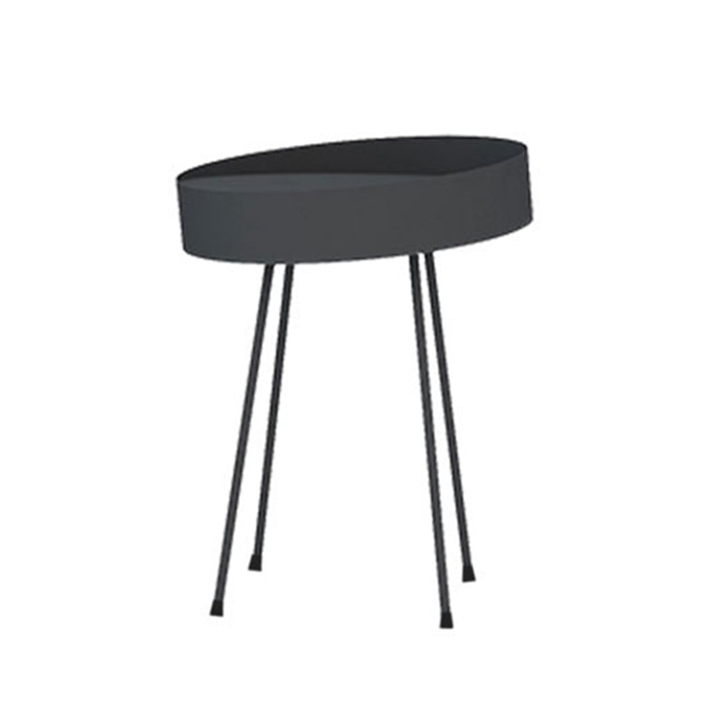 Mid-Century Modern Coffee Table with 4 Legs and Iron Round Top