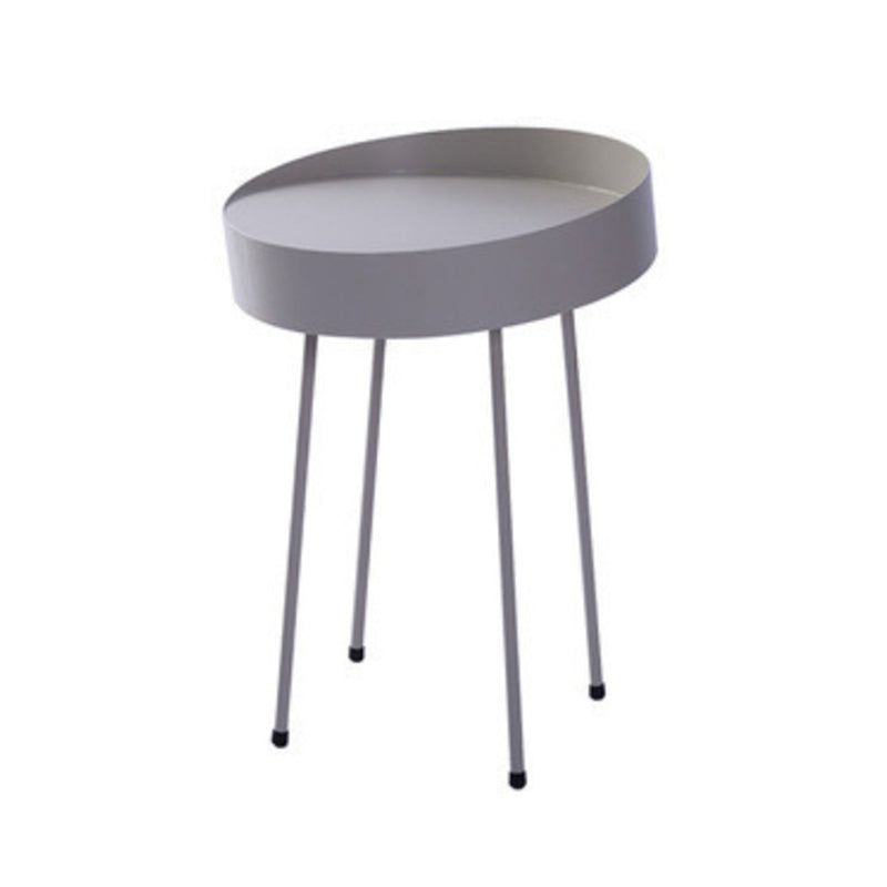 Mid-Century Modern Coffee Table with 4 Legs and Iron Round Top