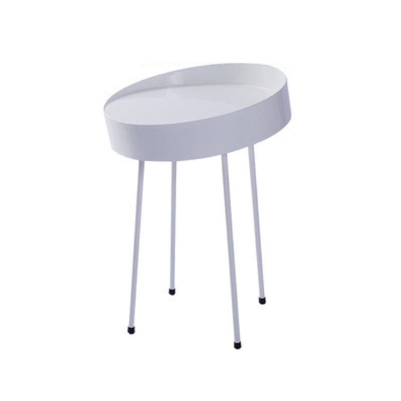 Mid-Century Modern Coffee Table with 4 Legs and Iron Round Top