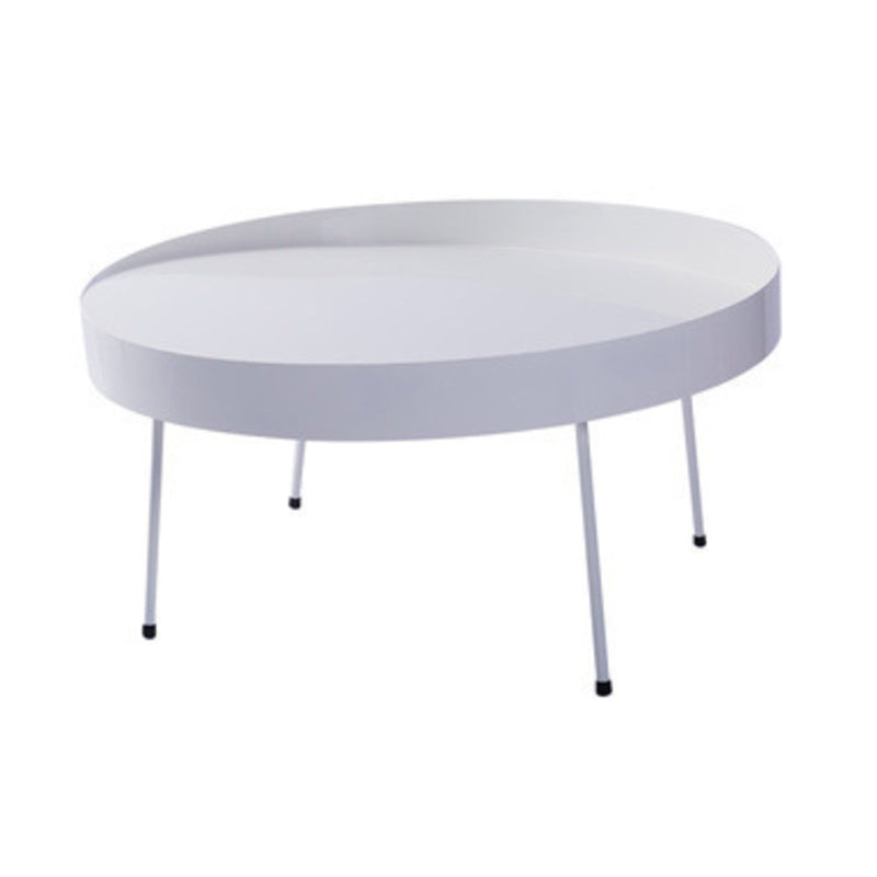 Mid-Century Modern Coffee Table with 4 Legs and Iron Round Top