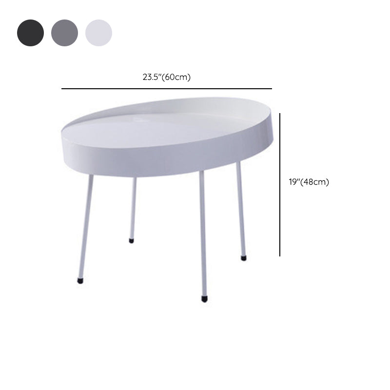 Mid-Century Modern Coffee Table with 4 Legs and Iron Round Top