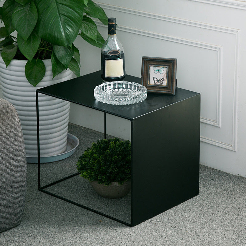 Mid-Century Modern Coffee Table Black Iron Coffee Cocktail Table