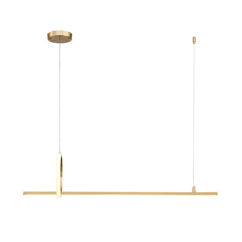 Metal Linear Island Pendant Lighting Modern 2-Light Island Light Fixtures